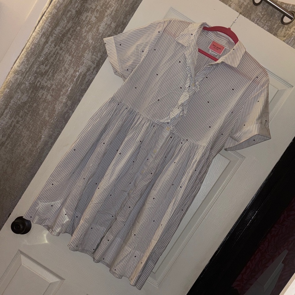 Kate Spade White and Blue Striped Kids Dress